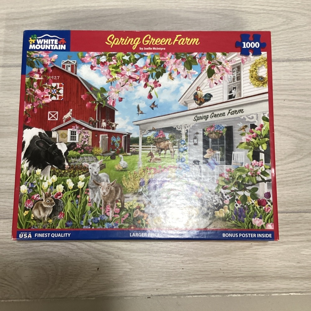 WHITE MOUNTAIN 1000Pcs 24"x30" McIntrye Spring Green Forum *Pcs Verified*